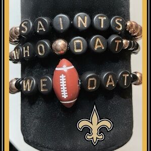 NFL - Saints slogan bracelet set ( New Handmade )